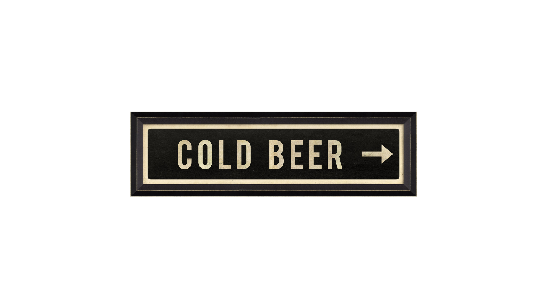 COLD BEER with Right Arrow Sign