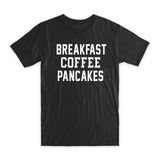 Breakfast Coffee Pancakes T-Shirt Premium Cotton Crew Neck Funny Tees Gifts NEW