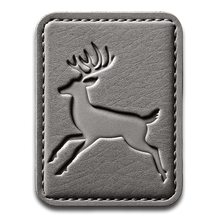 Debossed leather patch with deer design