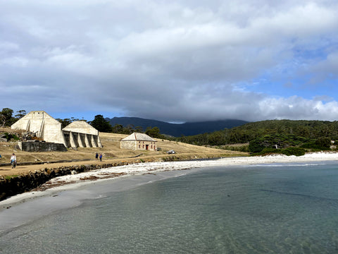 Maria Island, Tasmania, view of the beach as you arrive at the dock on the ferry