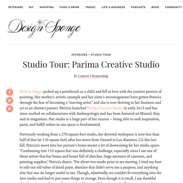 Parima Studio interview on Design*Sponge