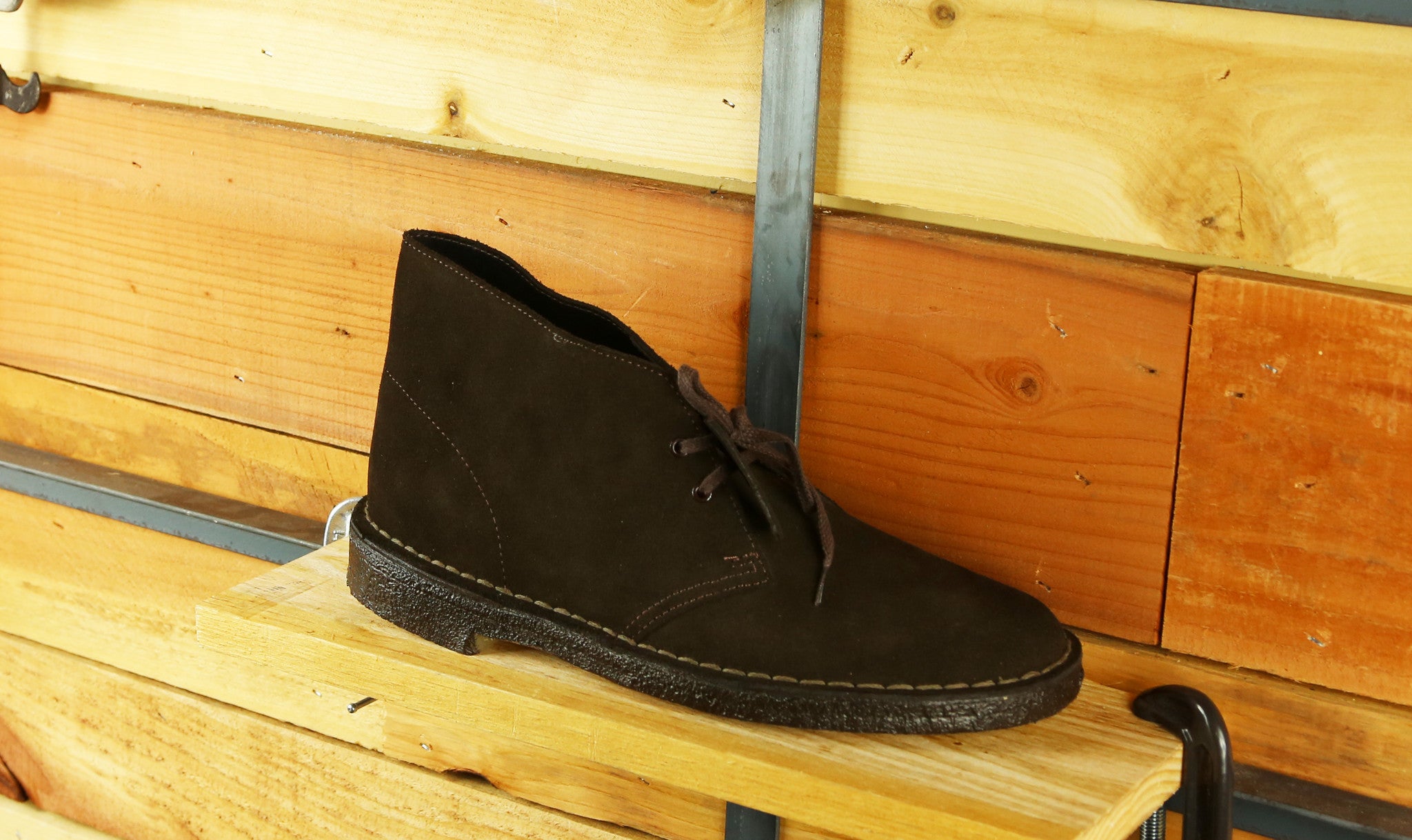 brown boots clarks