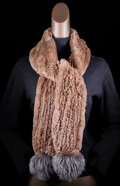 Assorted Wool Louis Vuitton-Inspired Scarf with Fox Pom-Pom – Alaska Fur  Gallery, Inc.