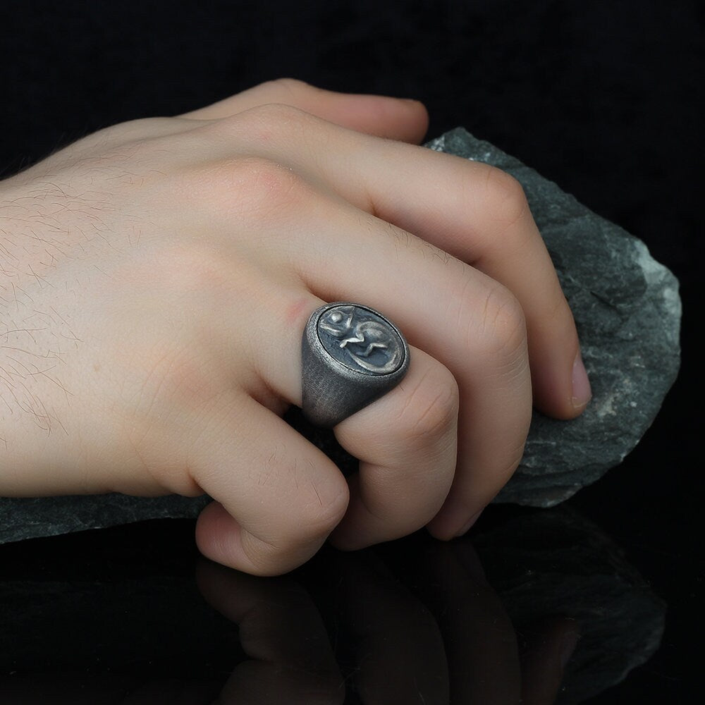 sterling silver gecko ring