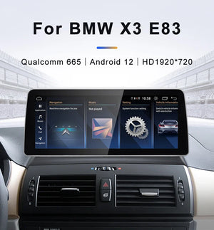 For BMW X3 E83 Snapdragon665 12.3inch Wireless CarPlay Android AUTO Car Multimedia System Head Unit Radio Bluetooth GPS Navi - carlinkitbox
