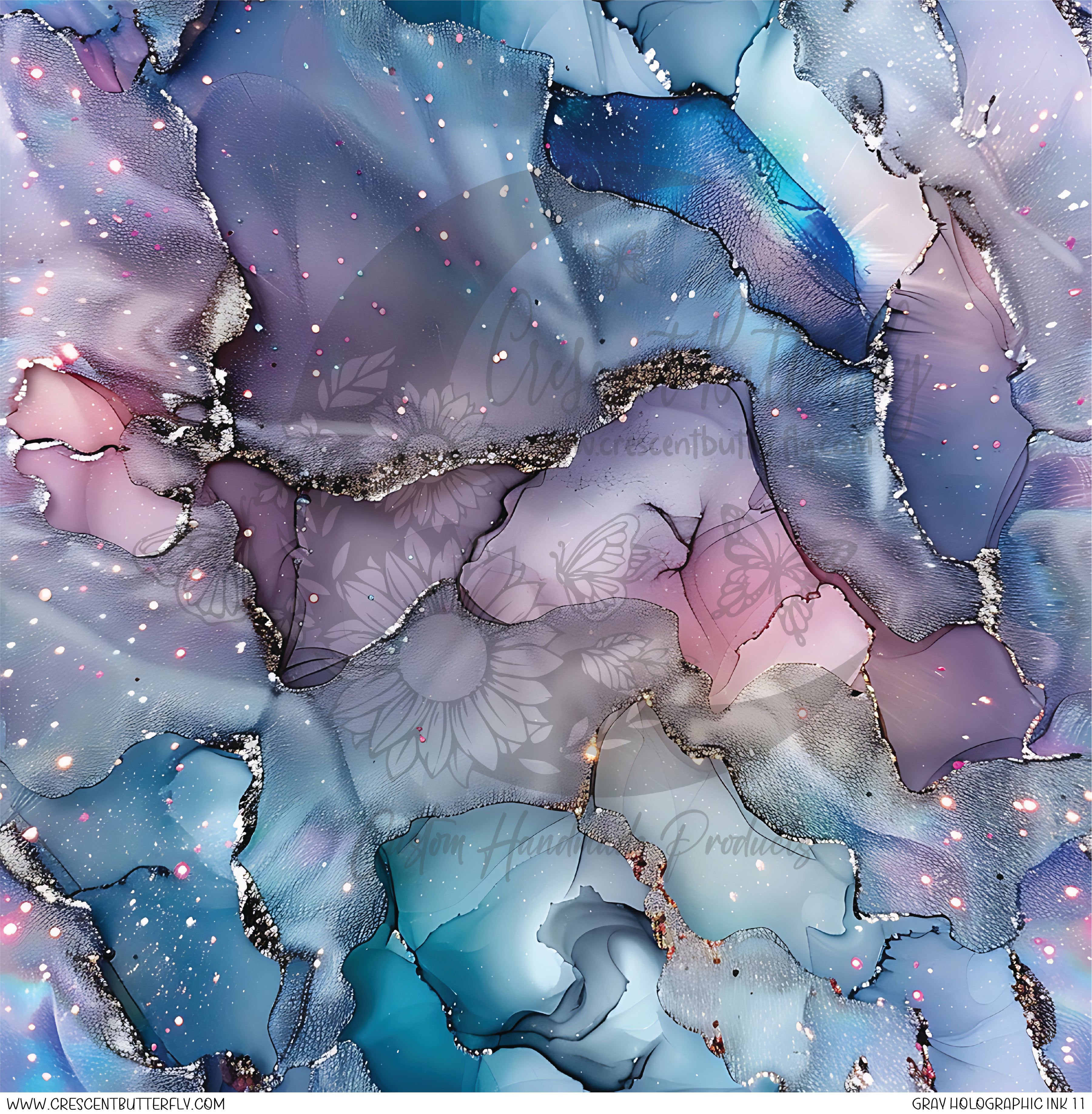 Gray Holographic Ink 11 Printed Vinyl Sheet/Wrap