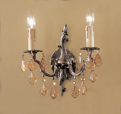 Classic Lighting 5752 AGB IRA Parisian Crystal/Cast Brass Wall Sconce in Aged Bronze (Imported from Spain)