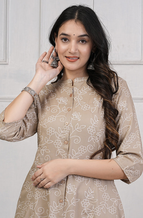Chinese Collar Neck With Contrast All Over Geometric Embroidered Kurta –  Maybell Womens Fashion