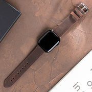 Apple Watch Deri Kordon Kahve - Crazy