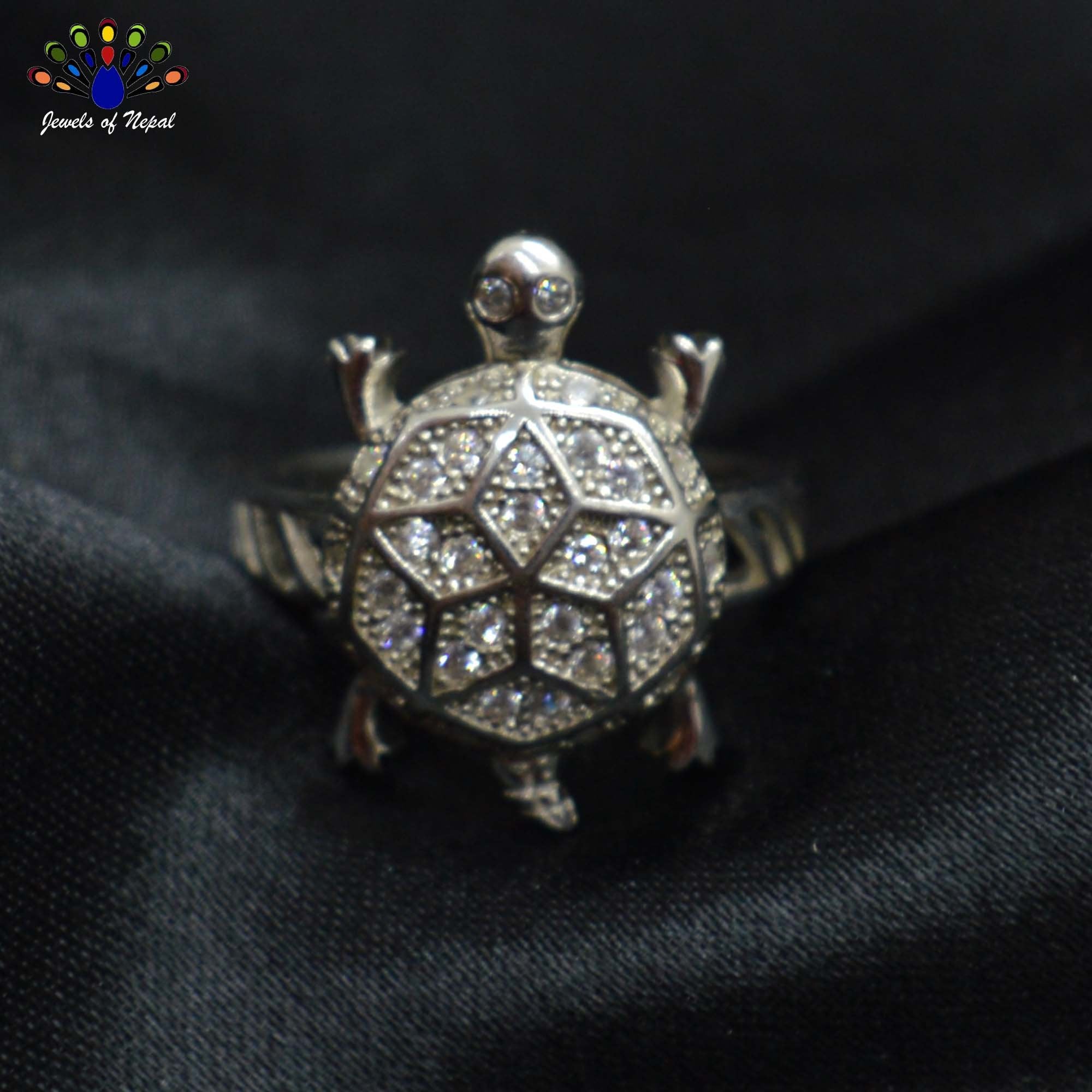 Buy Zumrut Silver Plated Brass Turtle Shape CZ Studded Charm Finger Ring  (Men and Women) Online at Best Prices in India - JioMart.