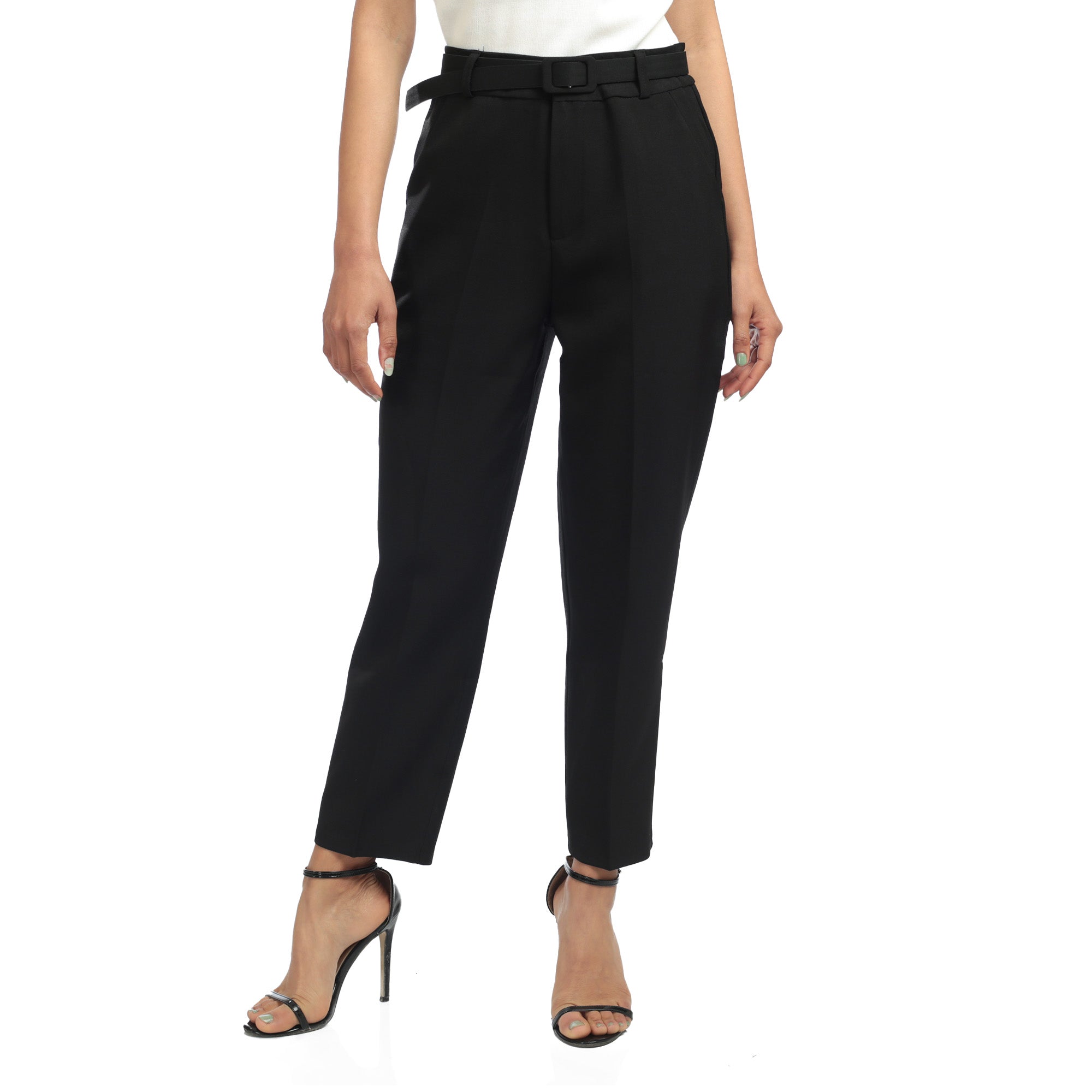 New Black Formal Pant With Belt For Women price in Nepal