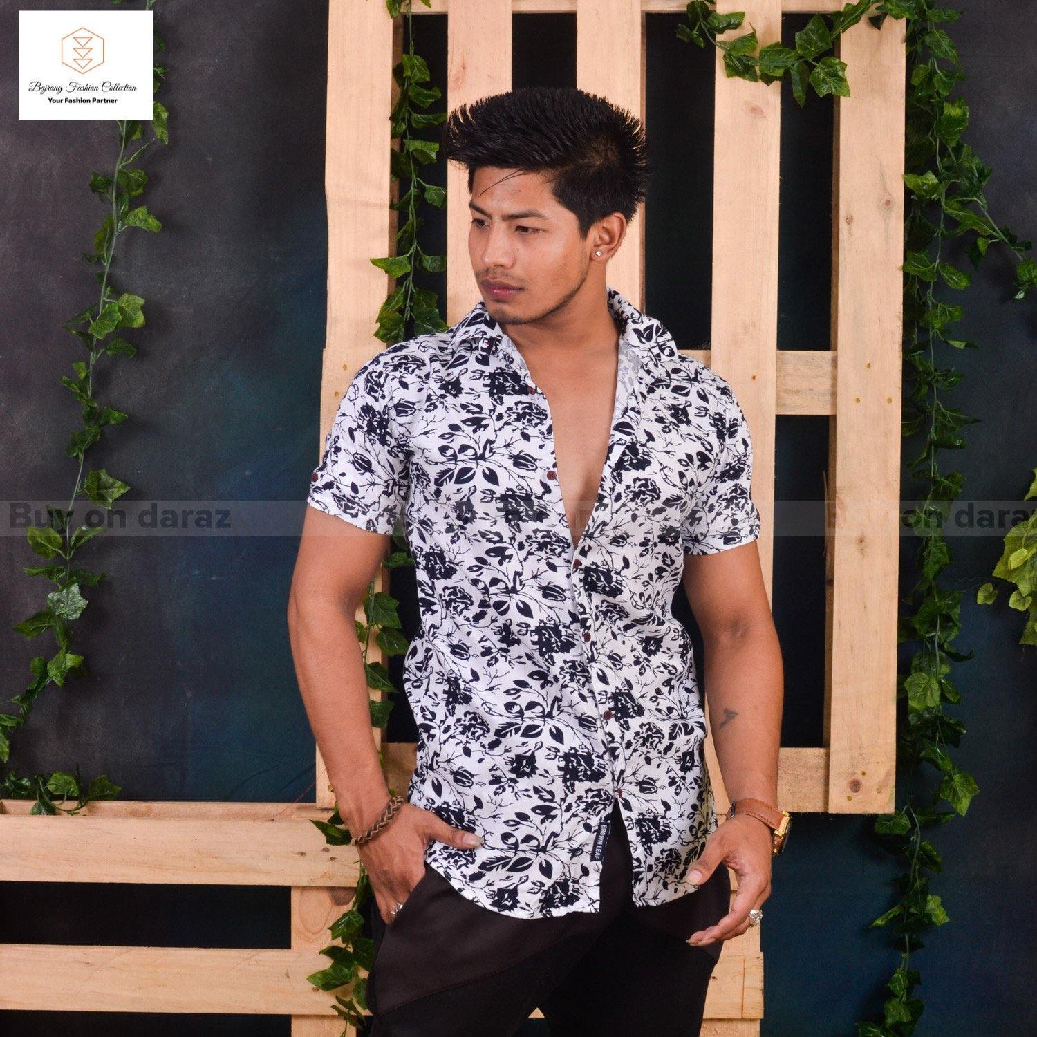 Summer Men Printed Short Sleeve Casual Shirt By Bajrang price in Nepal