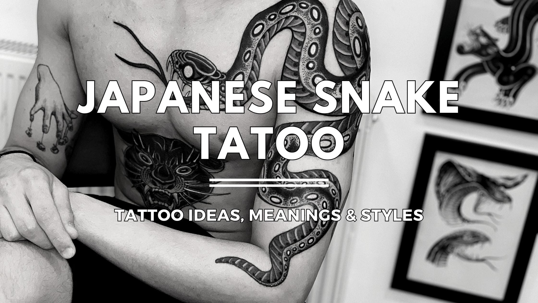 Japanese Snake Cobra for Tattoo Design on Black and White Background Stock  Vector  Illustration of colorful asian 127771527