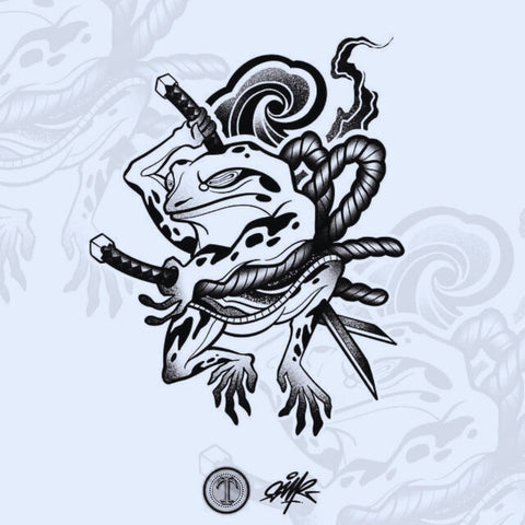 BUSHIDO WAYSamurai tattoo design The Mythological Creatures Toad Frog  Fortune Spiral Notebook for Sale by KAMEHOUSEMUTEN  Redbubble