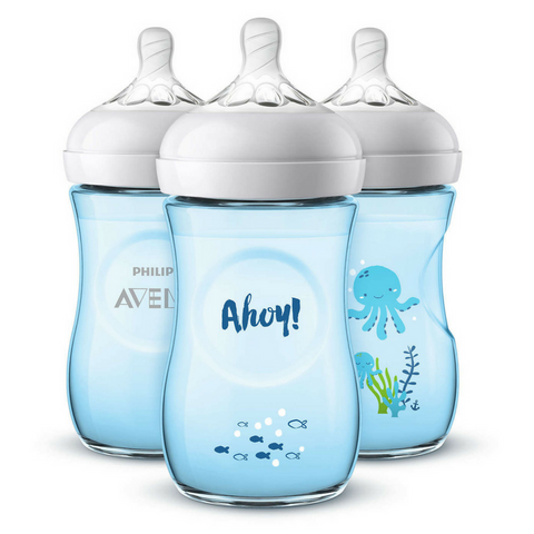 avent blue baby bottles