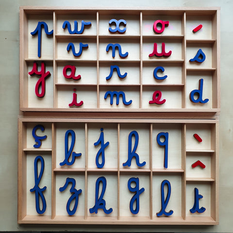lettres mobiles Montessori avec boîte de rangement