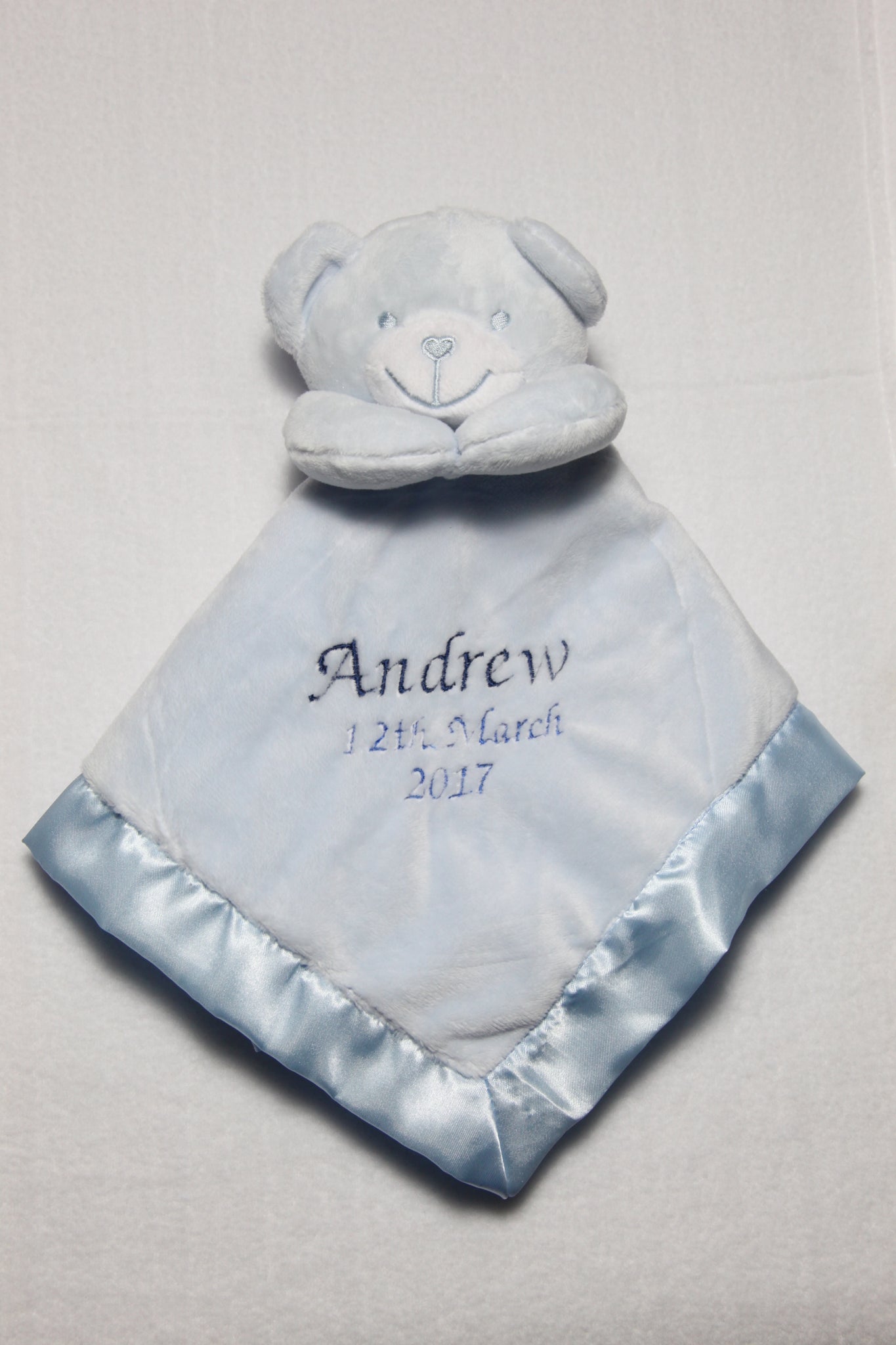 personalised teddy comforter