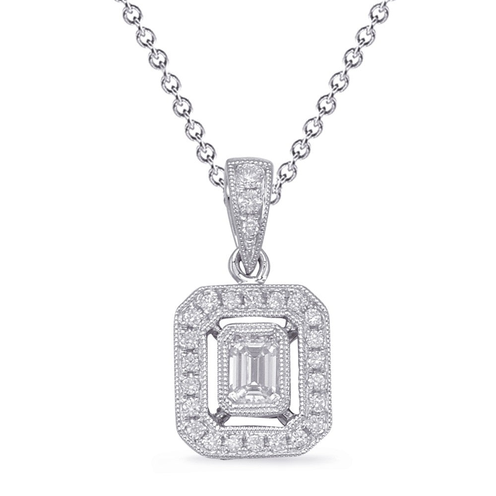 Emerald Cut Diamond Pendant White Gold - Necklaces - Jewelry – ethanlord