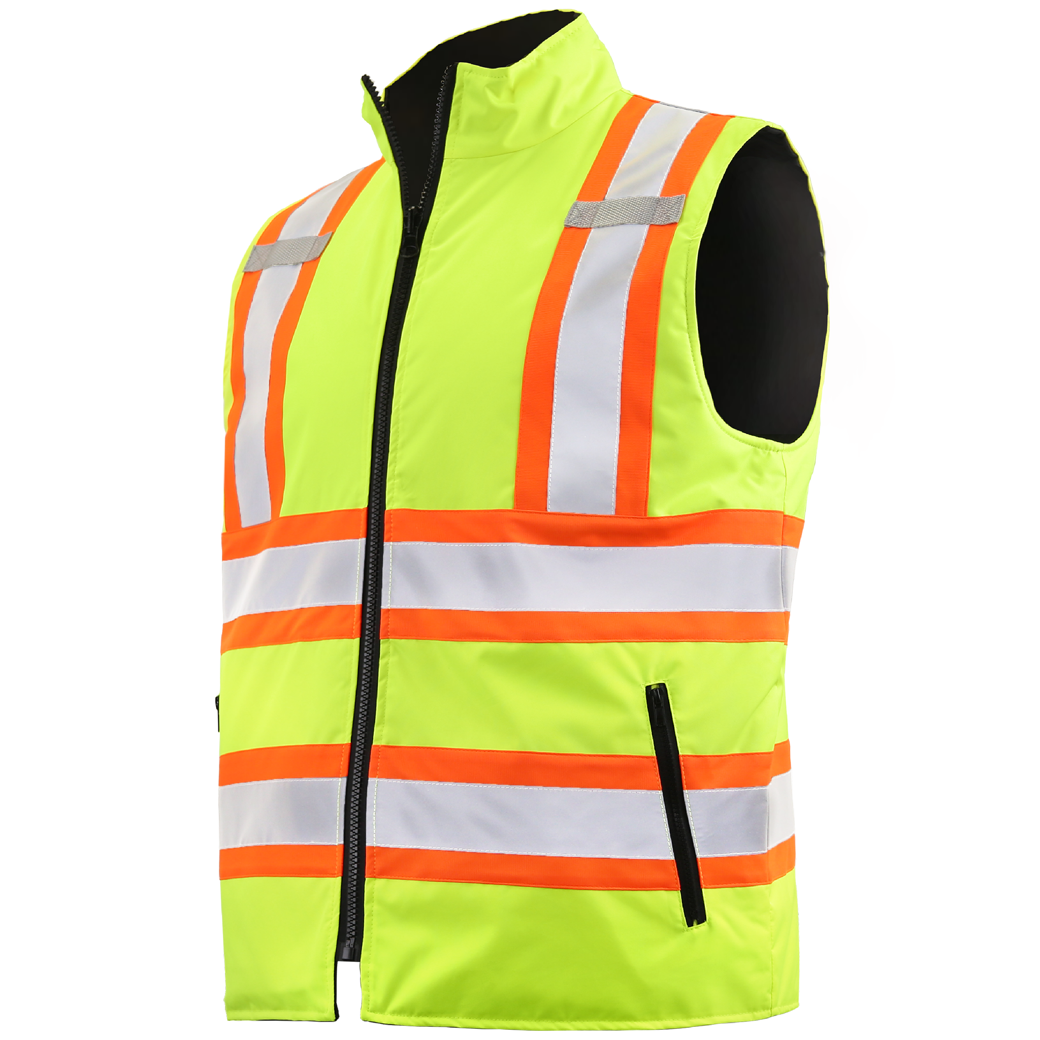 Hi-Vis Two Tone Reversible Insulated Safety Vest with Reflective Strips - JORESTECH product image