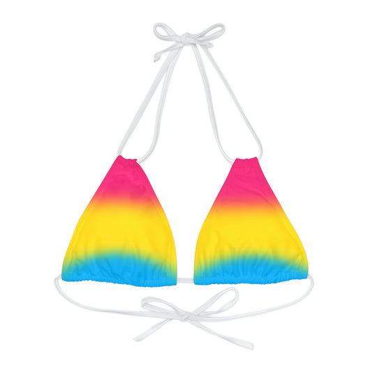 Transgender Trans Pride Recycled Padded Bikini Top Sports Bra - Ombre