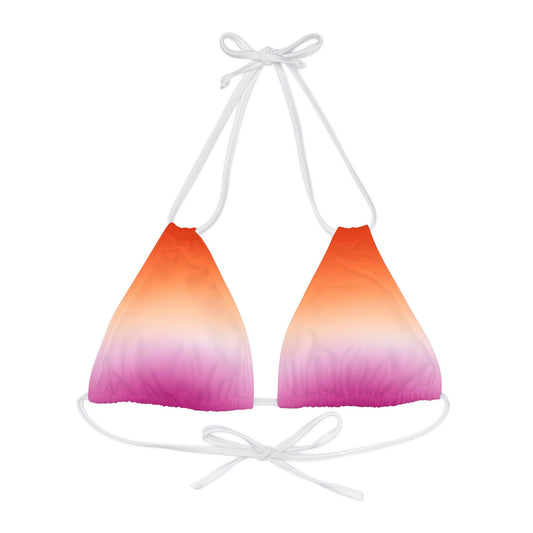 Lesbian Pride Recycled Padded Bikini Top Sports Bra - Ombre – Pegasus Pride