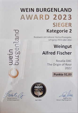 Wein Burgenland Award 2023 Sieger Rosé