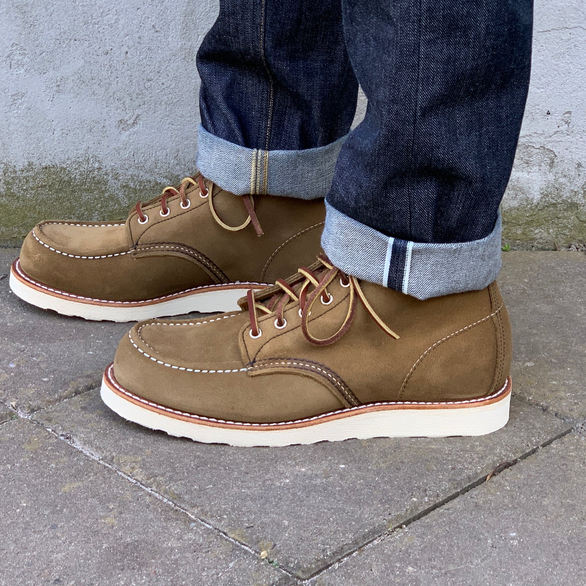 red wing moc toe olive mohave