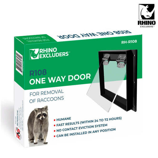 Rhino Excluders Prochute Excluder One Way Door for Removal of Skunks,  Raccoons, Opossums, Groundhogs, Rabbits Black