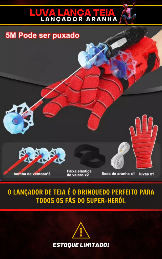 Luva Lança Teia Lançador Aranha