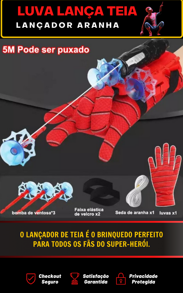 Luva Lança Teia Lançador Aranha