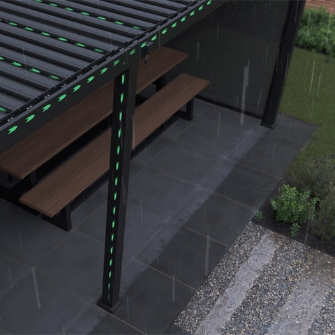 5m x 3m Aluminium Pergola Louvered Roof Drainage Diagram