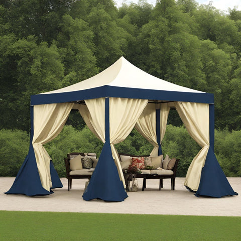 Gazebo with White and Blue Colour