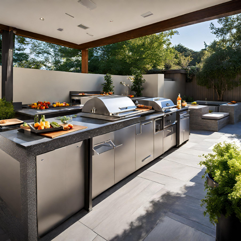 Modern Outdoor Kitchen With Pizza Oven