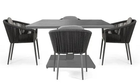 Moon Dining Set Square 90 x 90cm Rising Table with 4 Chairs