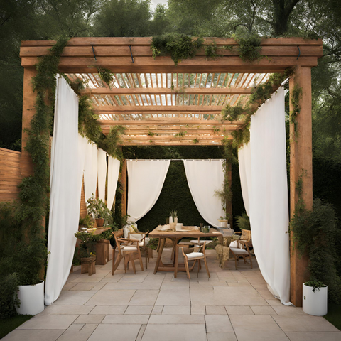 Sukkah on a Pergola with Dining Set