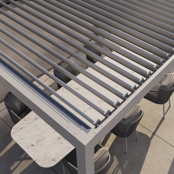 Suns Lifestyle Luxe Electric Louvered Roof LED Pergola Louvered Roof Details