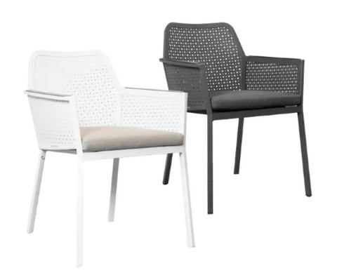 Westminster Matrix Armchairs - White / Stone and Charcoal / Slate Colours