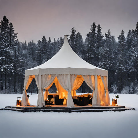White Gazebo Tent in Winter