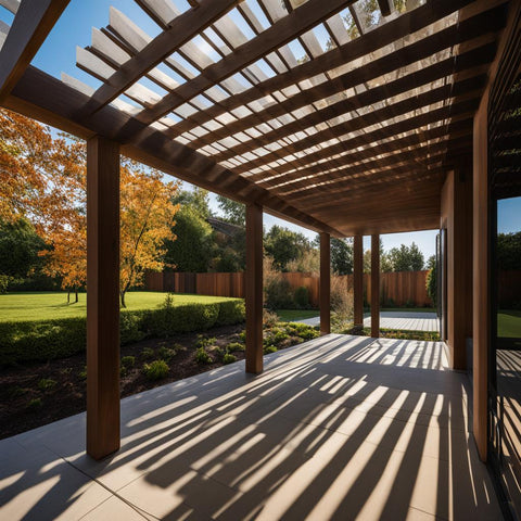Wooden Pergola on A Back Patio