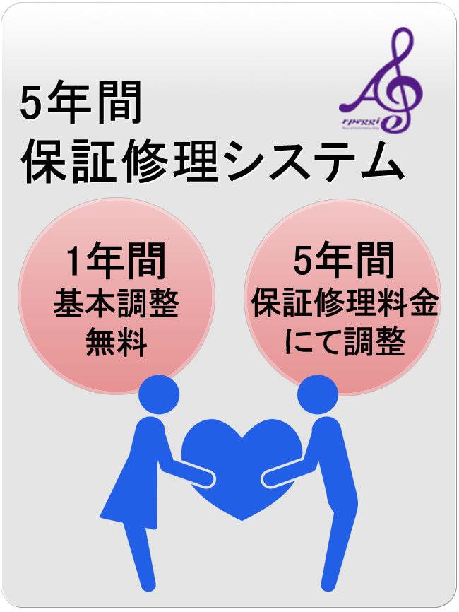 管楽器お買い上げ後、5年間保証修理システム！