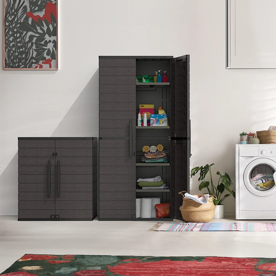 Cedargrain Vertical Storage Tall Cabinet