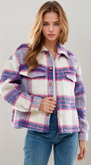 Vibrant Aura Pink Plaid Pocket Shacket – Fitkitty Culture