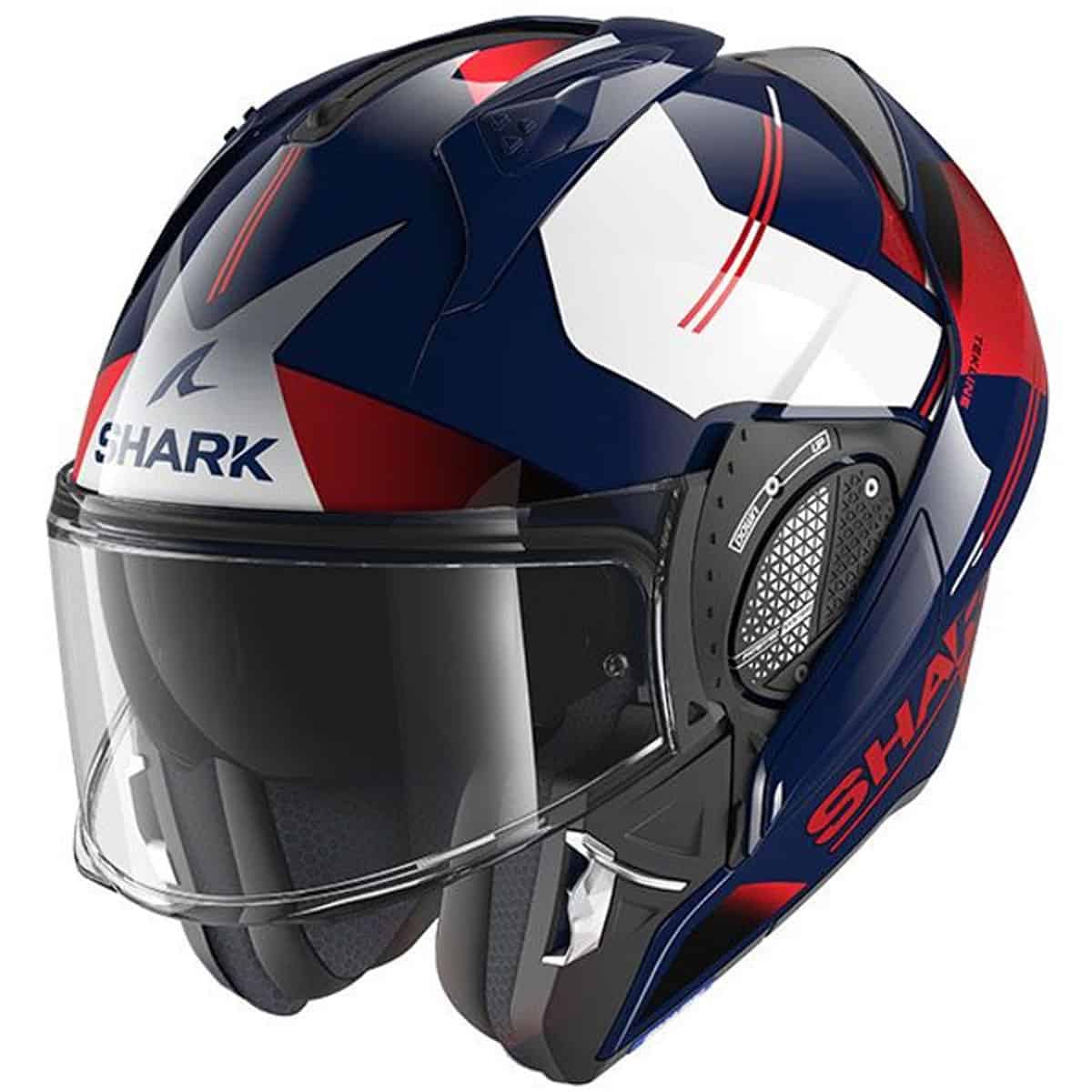 Image of Shark Evo GT Tekline Flipback Helmet BUR - Blue Chrome Red - SALE