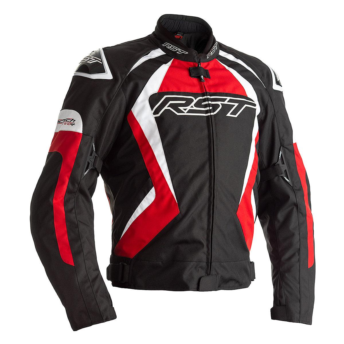 RST Tractech Evo 4 Textile Jacket CE WP - Black Red | GetGeared.co.uk ...