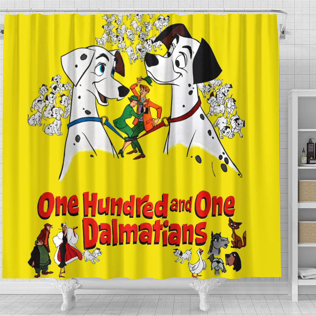 101 Dalmatians Poster 2 Waterproof Shower Curtain Bathroom Decor All Size