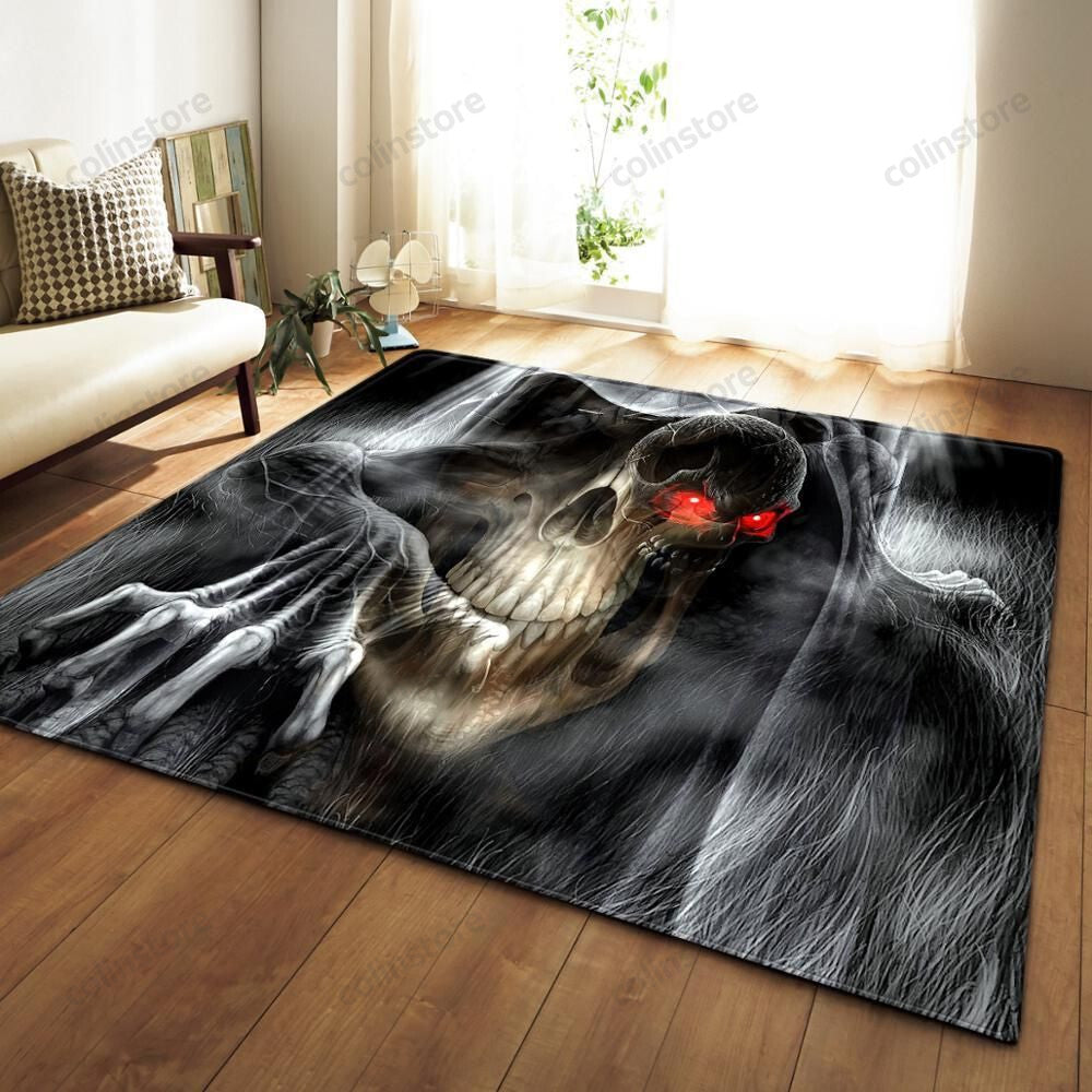 3D Printed Skull Area Area Rug Carpet