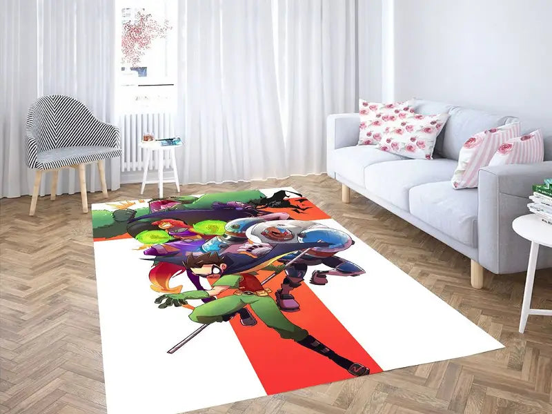 Action Teen Titans Cartoon 3D Area Rug Living Room And Bed Room Home Decor Carpet