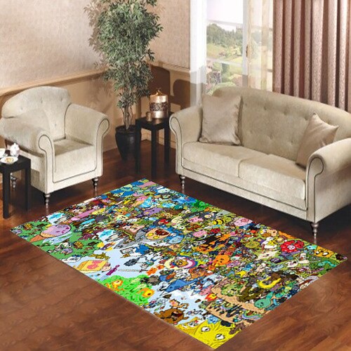 Adventure Time Party All Character Living room carpet rugs