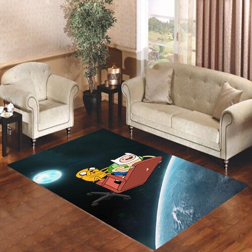 Adventure time Landing moon galaxy Living room carpet rugs