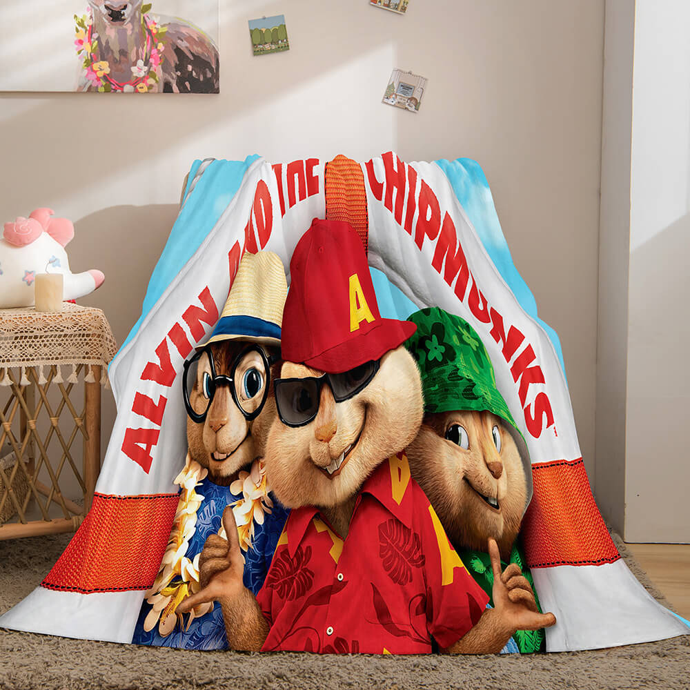 Alvin and the Chipmunks Cosplay Flannel Fleece Throw 3D Fleece Blanket Comforter 3972